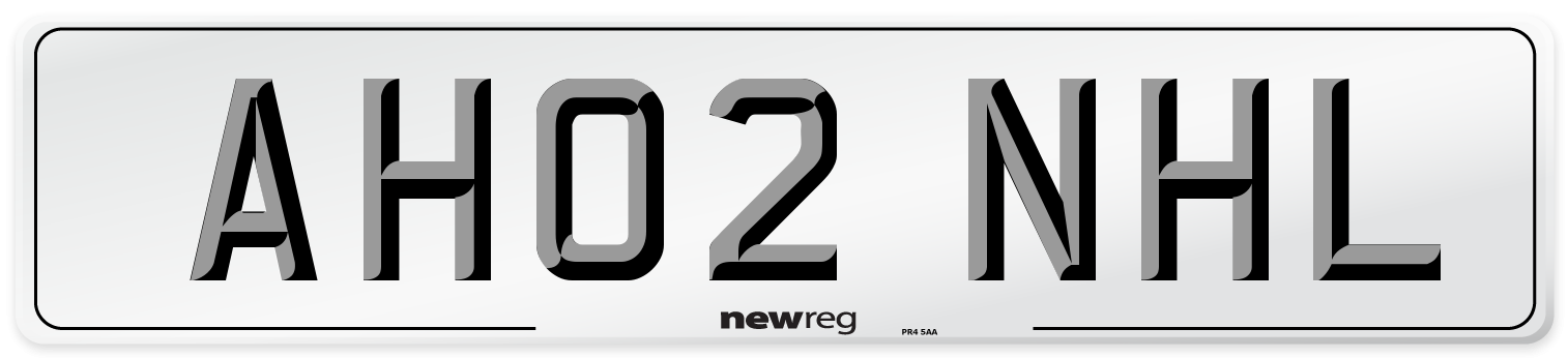 AH02 NHL Number Plate from New Reg